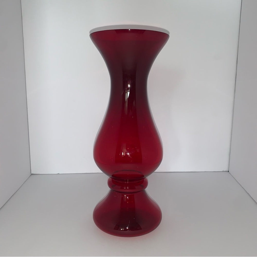 Vintage Red Glass Vase unique style